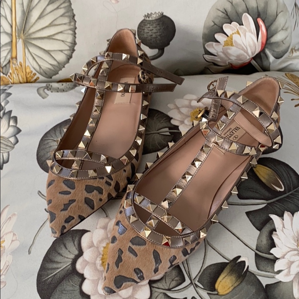 Valentino ballerina leopard calfskin worn twice